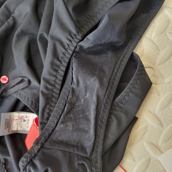 Red Carter Swimsuit Size 8 Medium Black One Piece Plunging Halter Neck Gold NWT - Picture 9 of 9